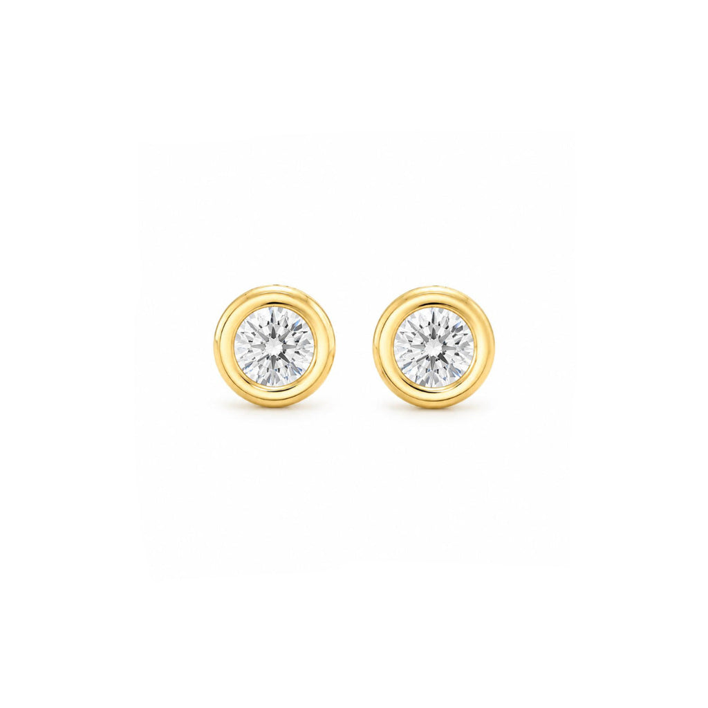 Aros Punto de Luz Diamanté con Baño de Oro 18K.