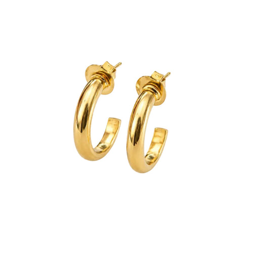 Aros Bold Classic Hoops dorado baño oro 18K Alenza