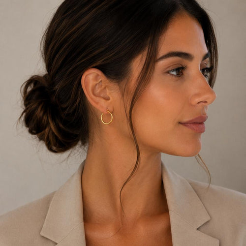 Argollas Bold Classic Hoops con Baño de Oro 18K.