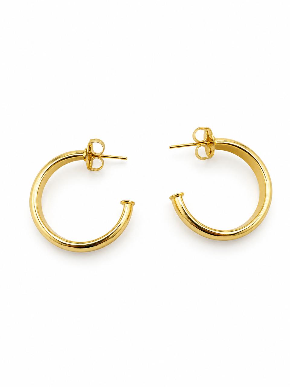 Aros Bold Classic Hoops con Baño de Oro 18K