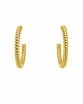 Aros Textured Glow Hoops dorado baño oro 18K Alenza