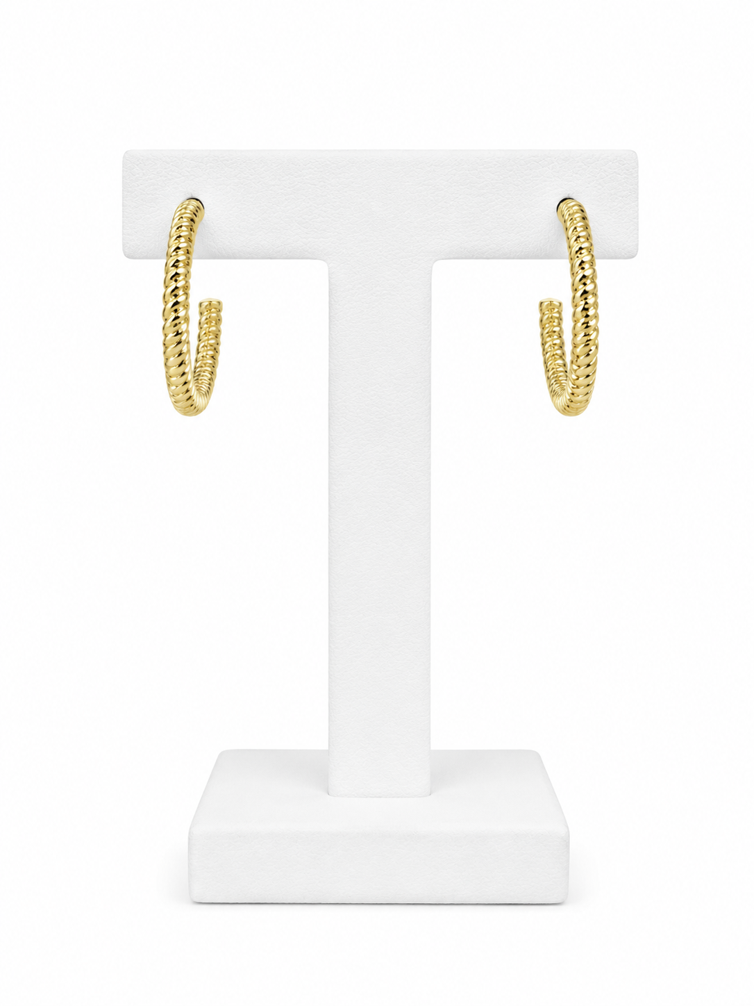 Aros Textured Glow Hoops con Baño de Oro 18K