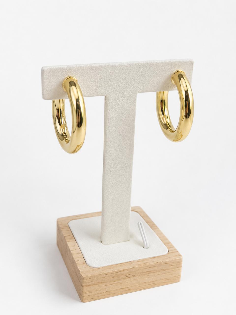 Aros Bold Oval dorado baño oro 18K Alenza