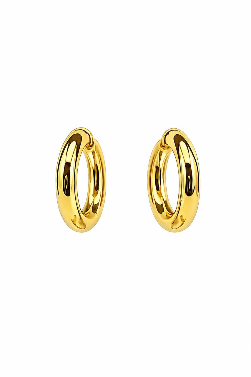 Aros Double Ring dorado baño oro 18K Alenza