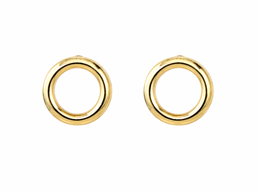 Aros Double Ring con Baño de Oro 18K