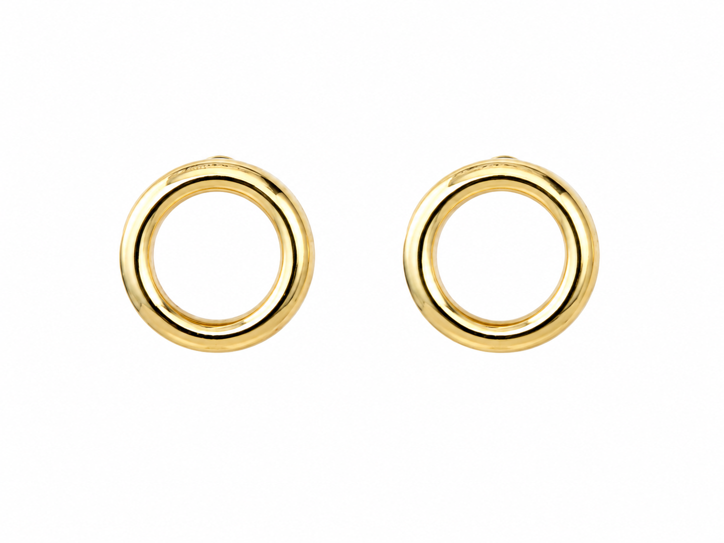 Aros Double Ring con Baño de Oro 18K
