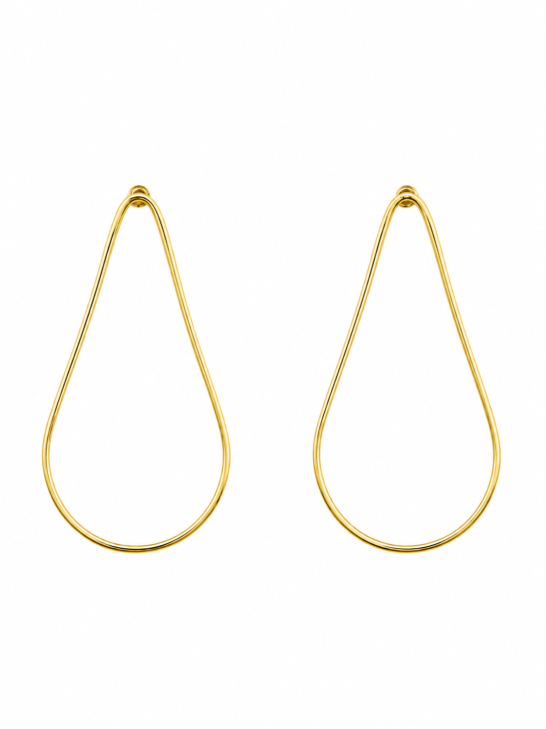 Aros Golden Drop Flow dorado baño oro 18K Alenza