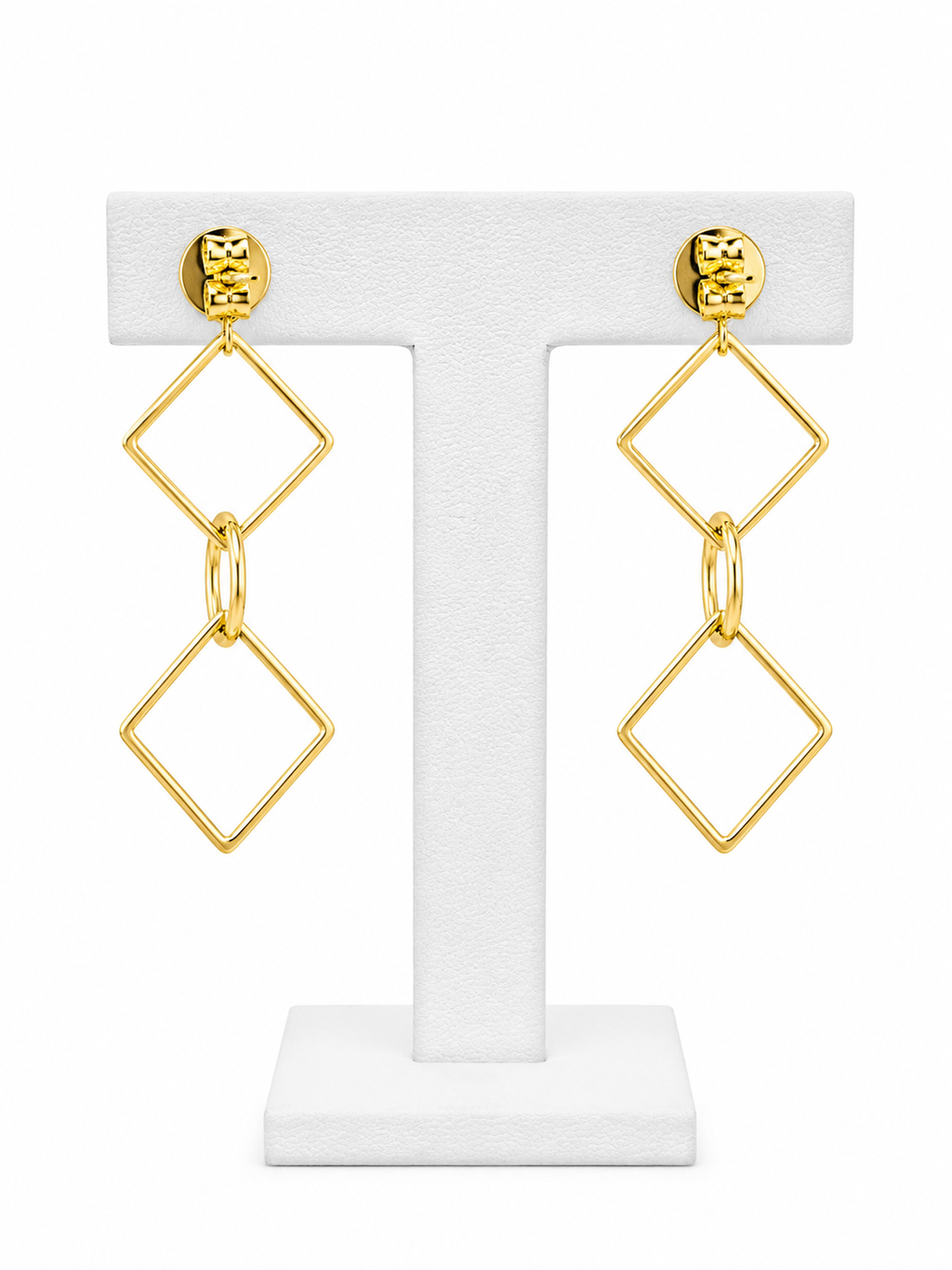 Aros Golden Geometry Drop con Baño de Oro 18K