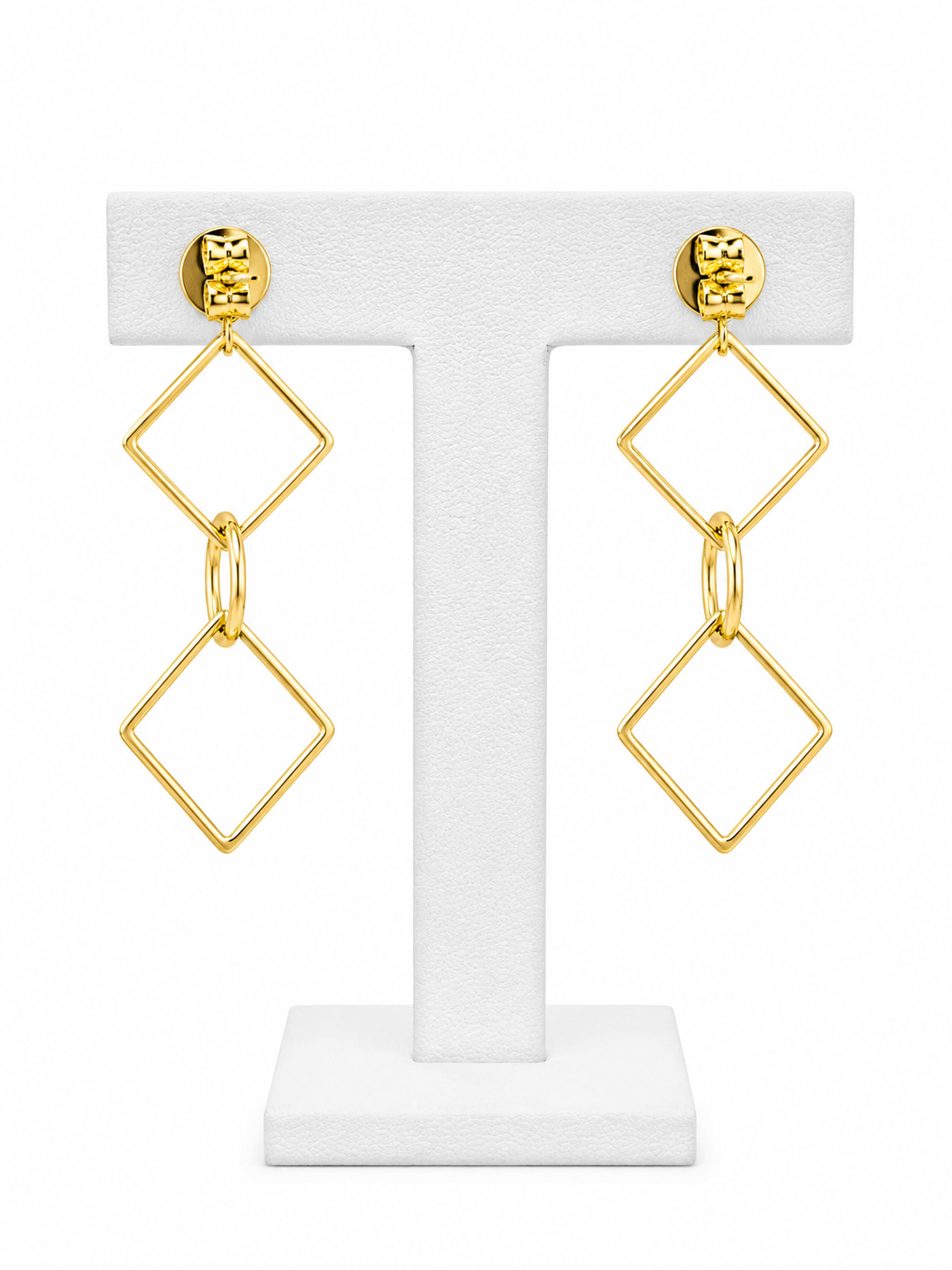 Aros Golden Geometry Drop con Baño de Oro 18K