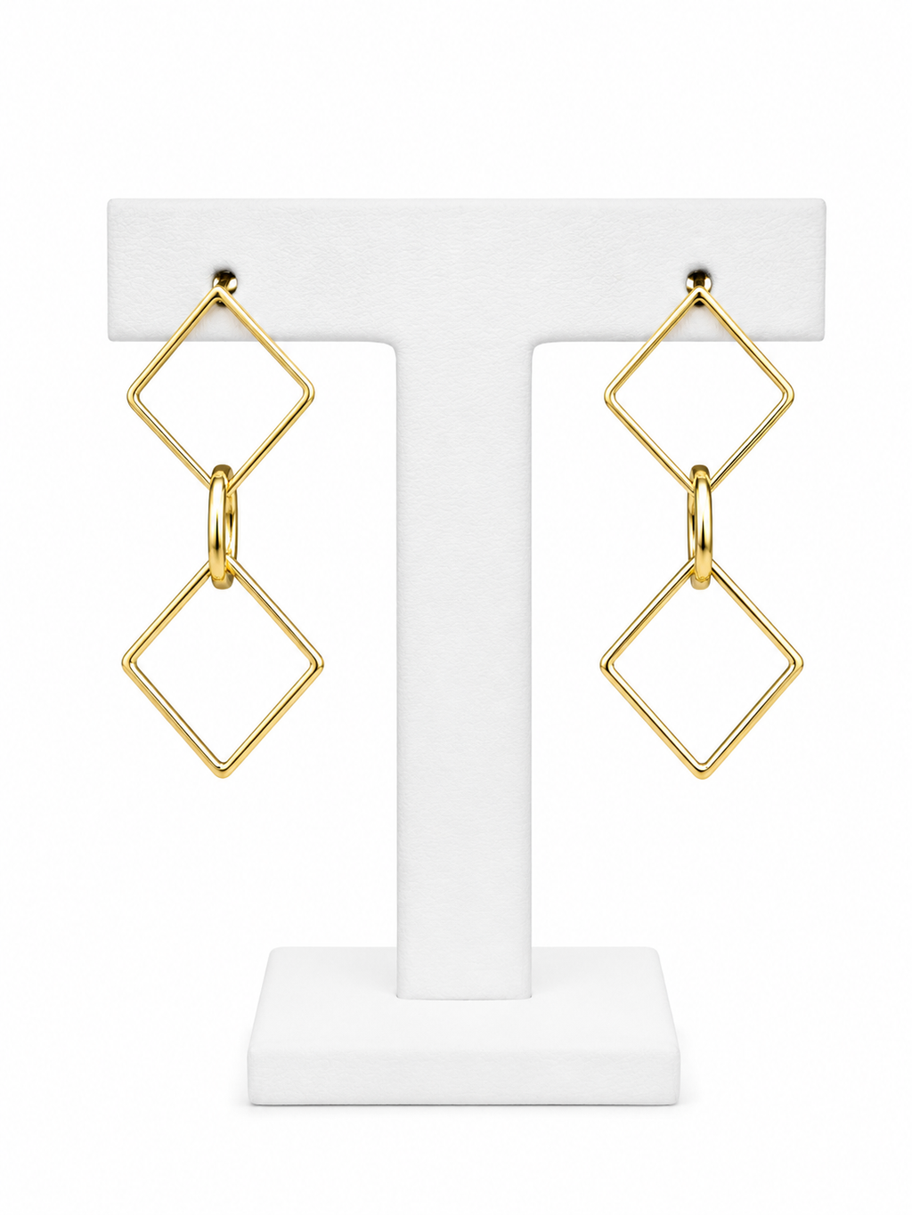 Aros Golden Geometry Drop con Baño de Oro 18K