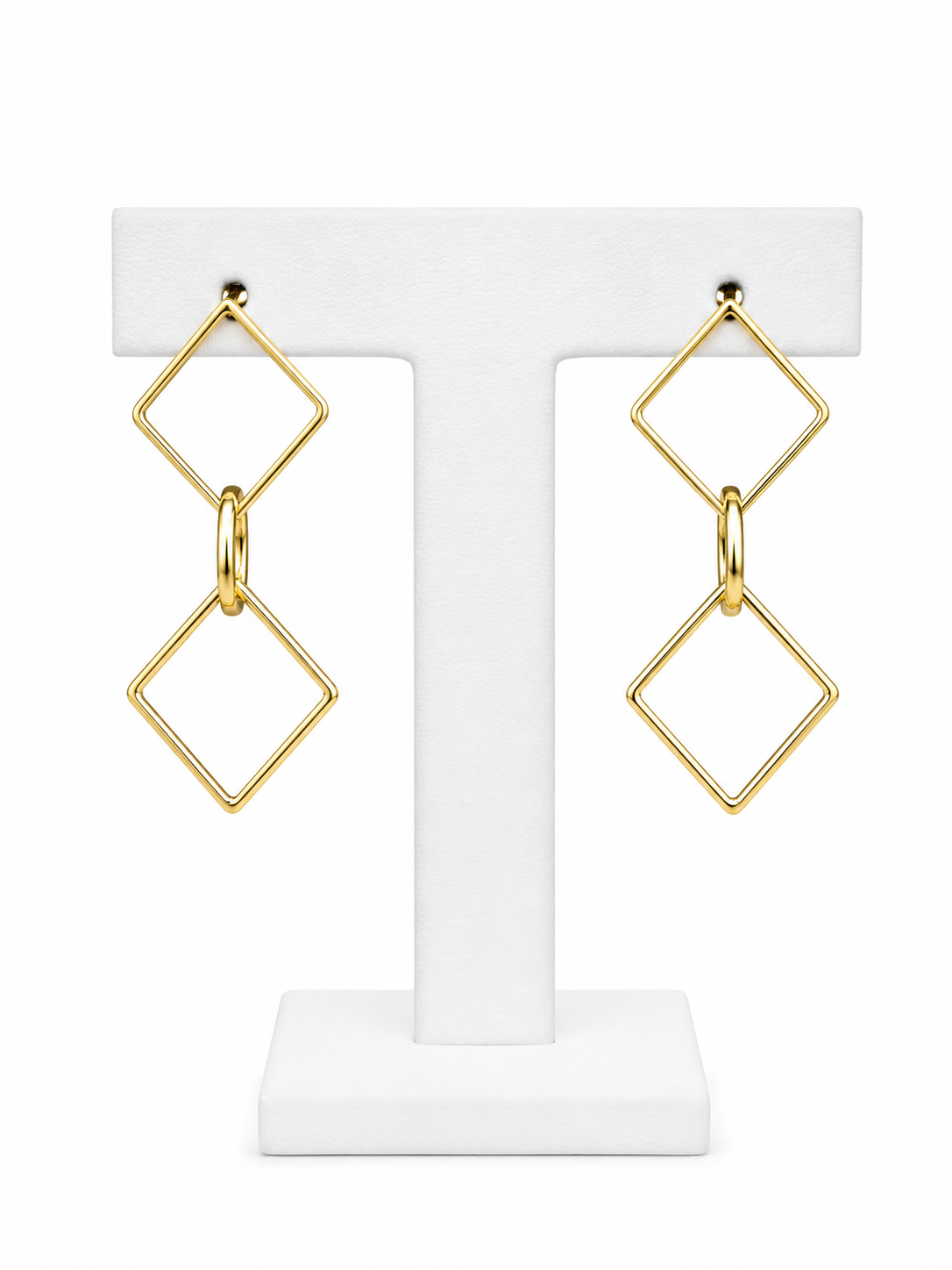 Aros Golden Geometry Drop con Baño de Oro 18K