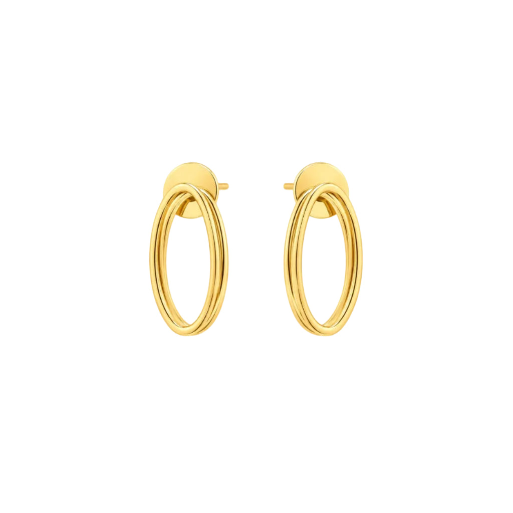 Aros Double Circle Elegance con Baño de Oro 18K.