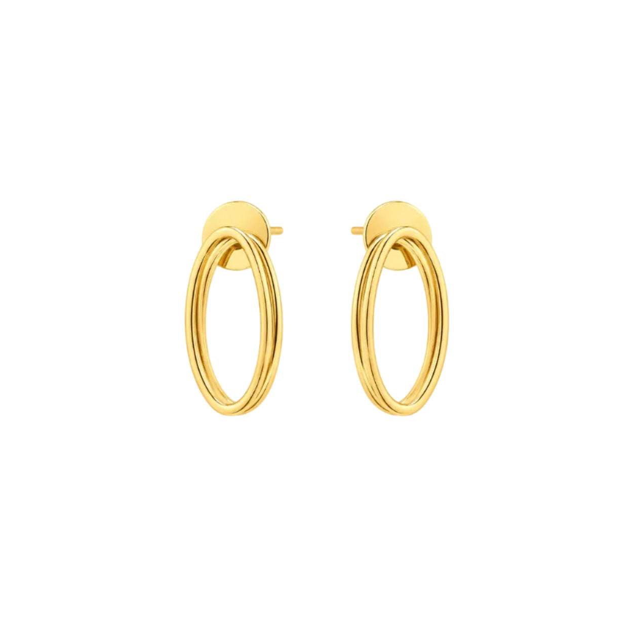 Aros Double Circle Elegance con Baño de Oro 18K.