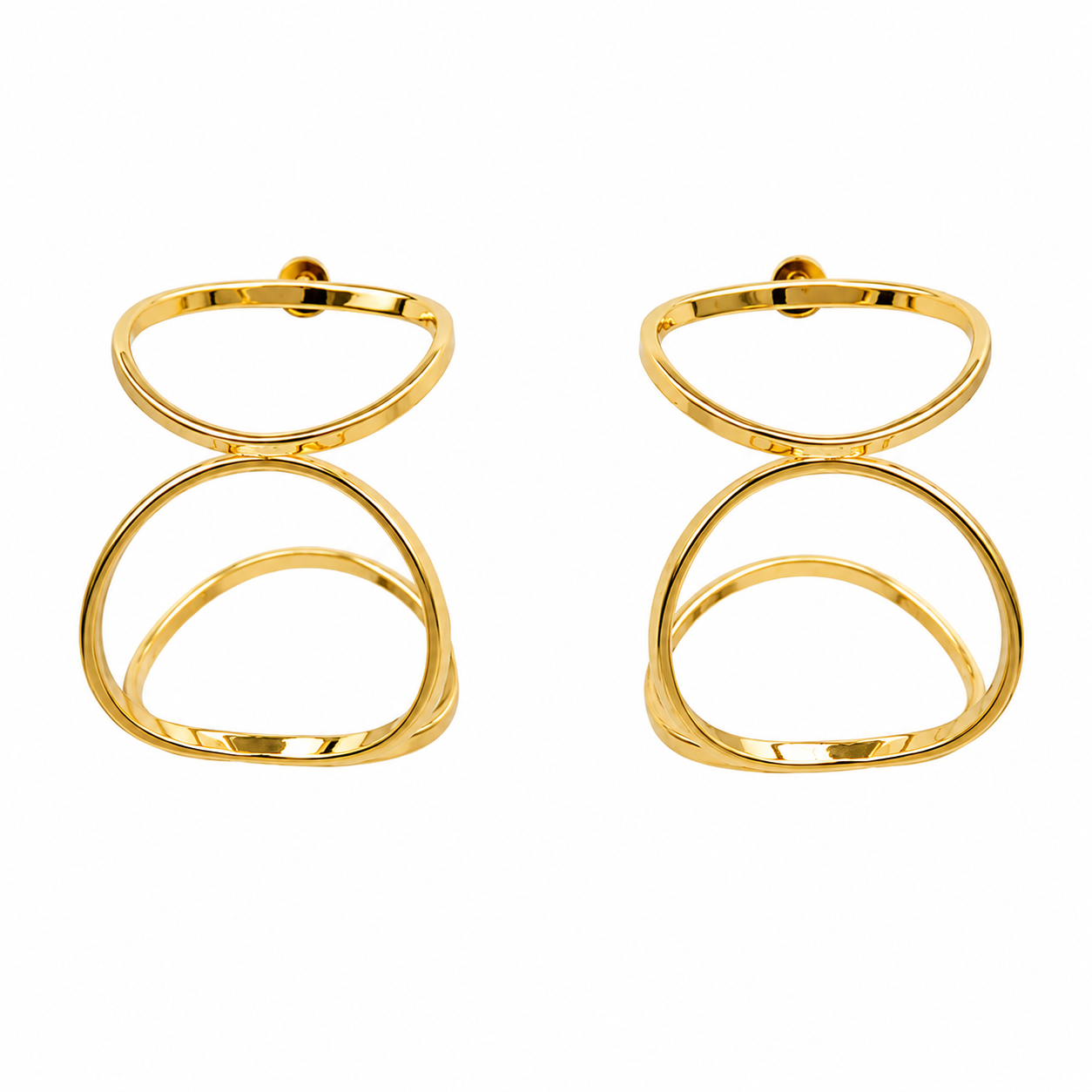 Aros Abstract Loop dorado baño oro 18K Alenza
