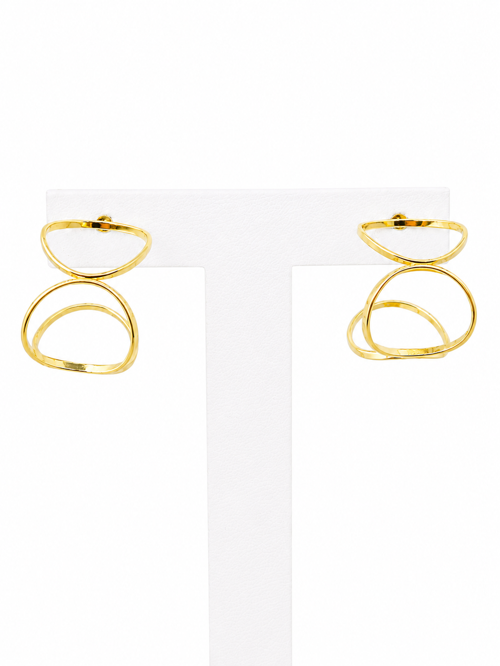 Aros Abstract Loop con Baño de Oro 18K
