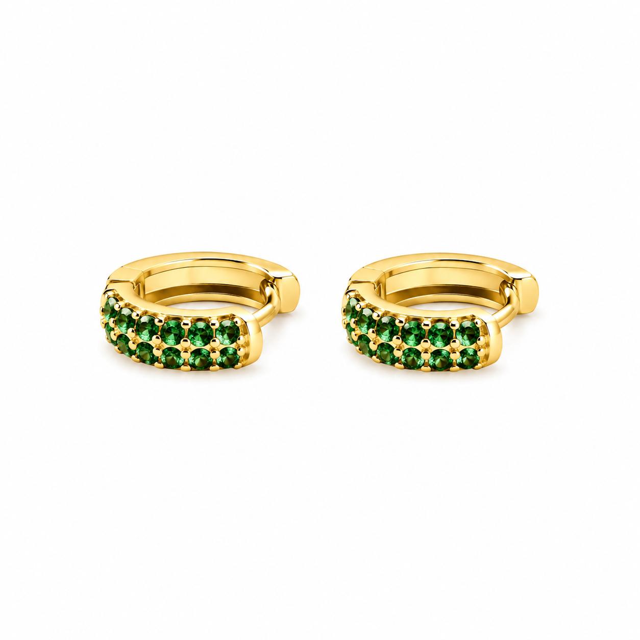 Aros Esmeralda Lumière con Baño de Oro 18K.