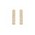 Aros Cascada Baguette con Baño de Oro 18K.