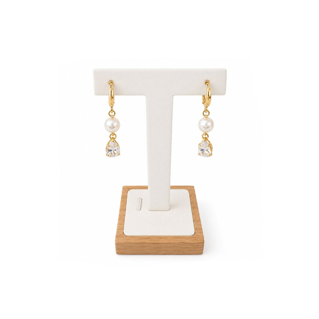 Aros Éclat Pearl con Baño de Oro 18K.