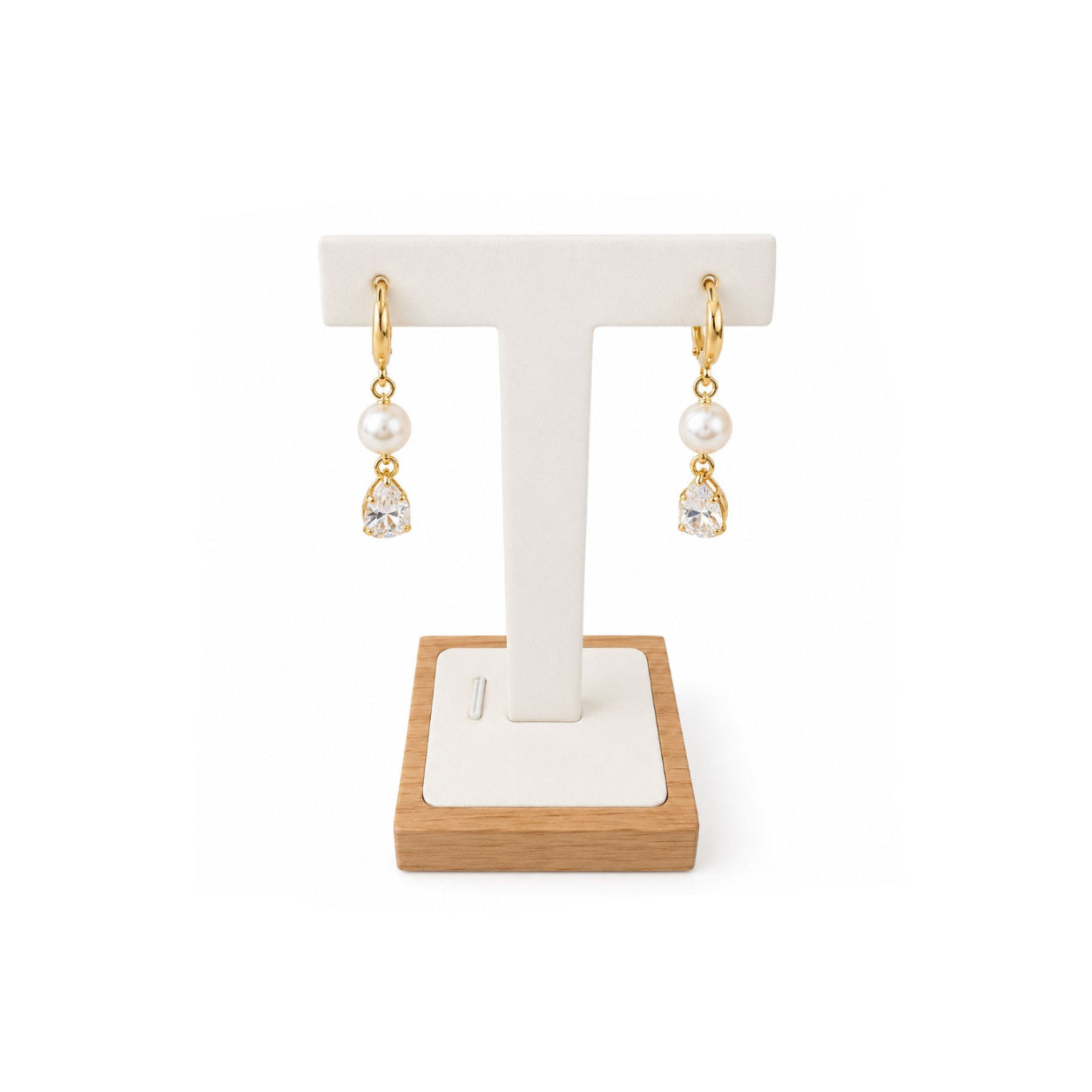 Aros Éclat Pearl con Baño de Oro 18K.