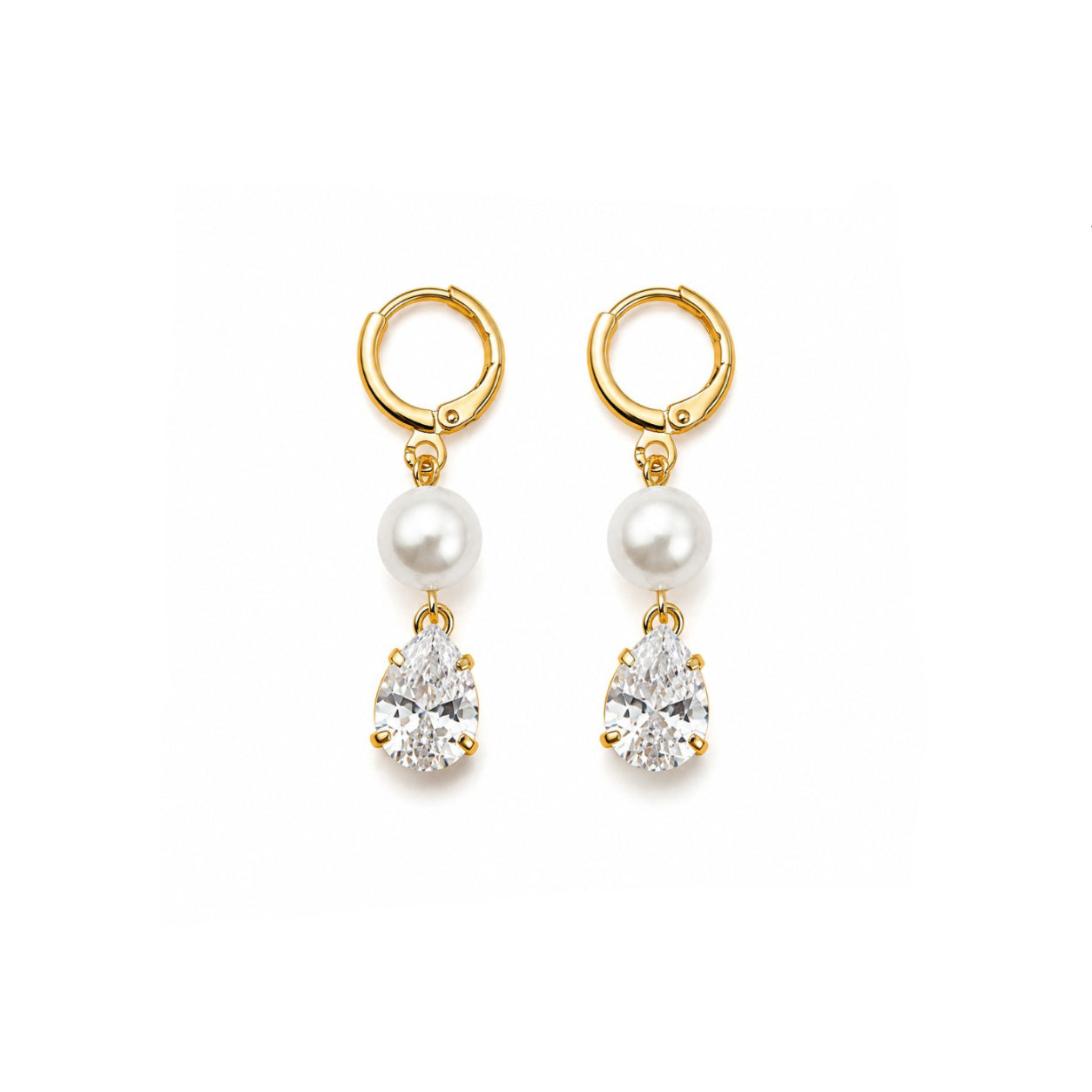 Aros Éclat Pearl con Baño de Oro 18K.