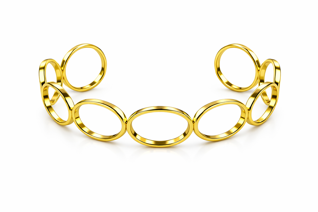 Brazalete Bold Essence dorado baño oro 18K Alenza