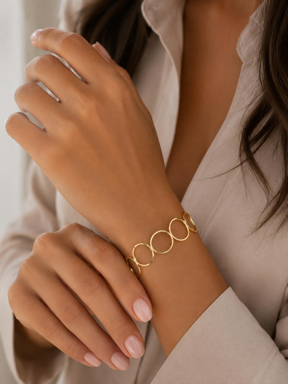 Brazalete Bold Essence con Baño de Oro 18K