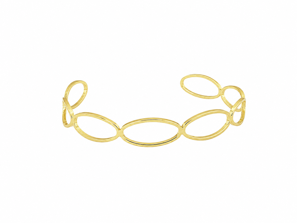Brazalete Golden Flow dorado baño oro 18K Alenza