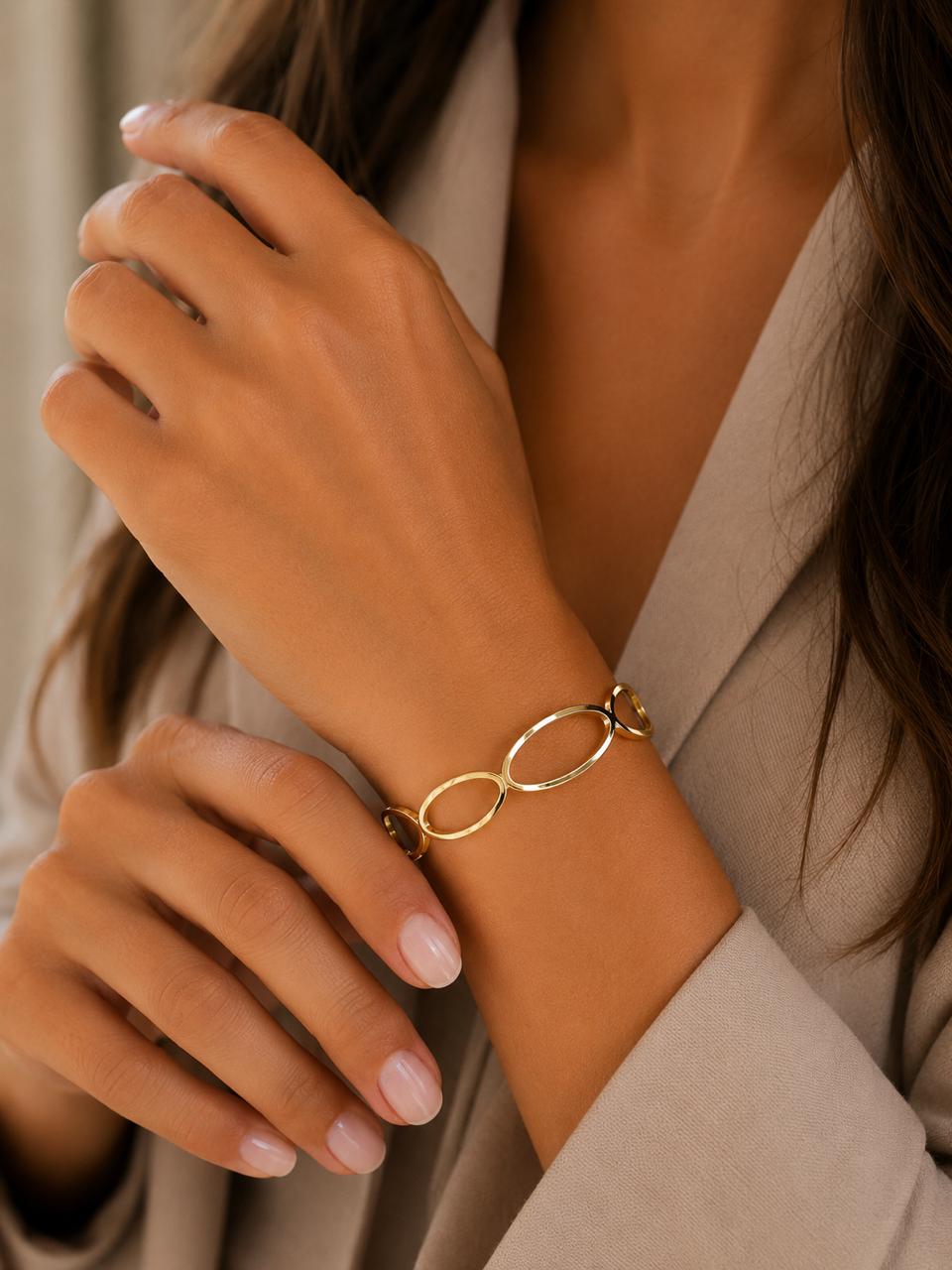 Brazalete Golden Flow con Baño de Oro 18K