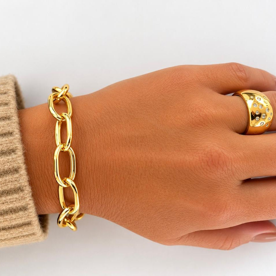 Pulsera Golden Links con Baño de Oro 18K