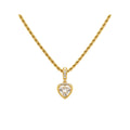 Collar Cordón Dorado con Dije Corazón de Cristal