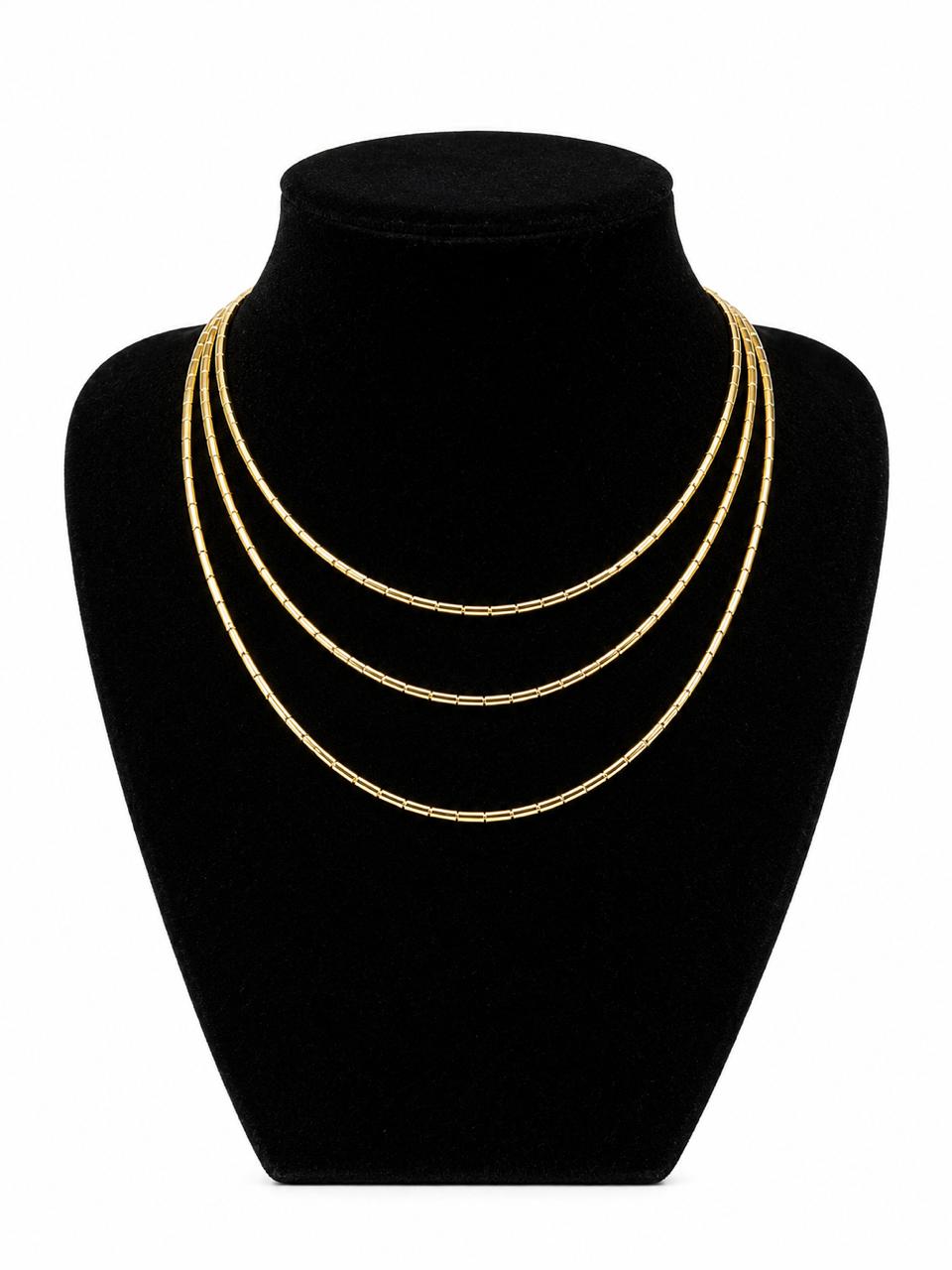 Collar Mostacilla Layered Glow con Baño de Oro 18K