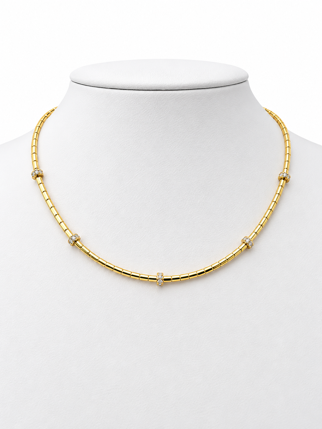 Collar Mostacilla con Circonas Golden Harmony con Baño de Oro 18K