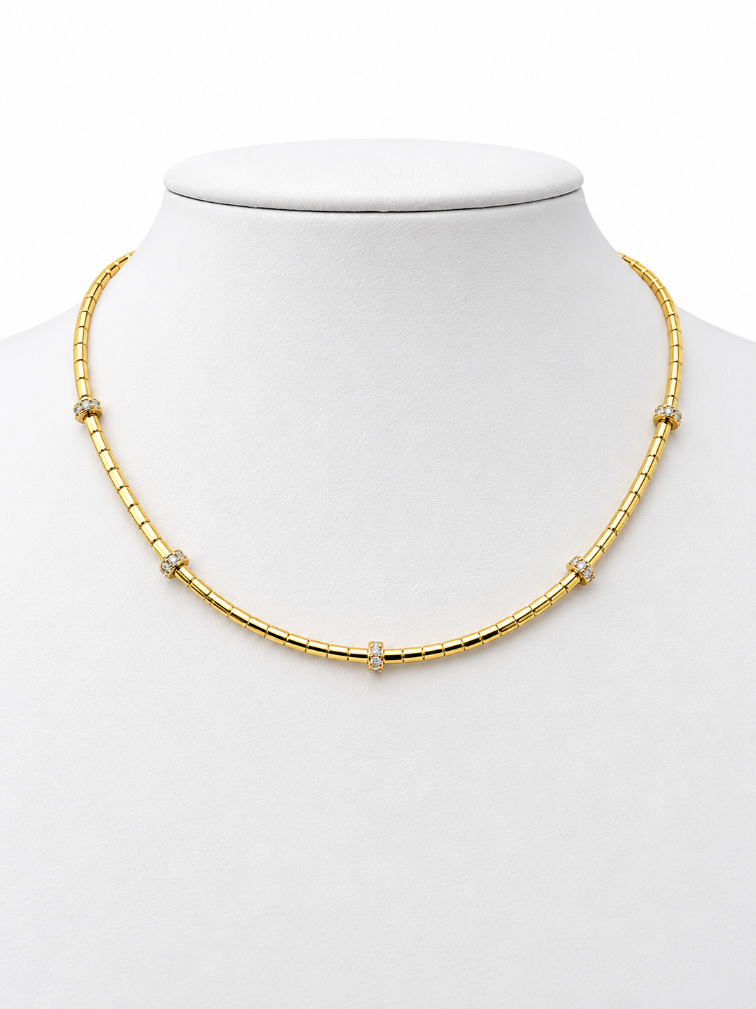 Collar Mostacilla con Circonas Golden Harmony con Baño de Oro 18K