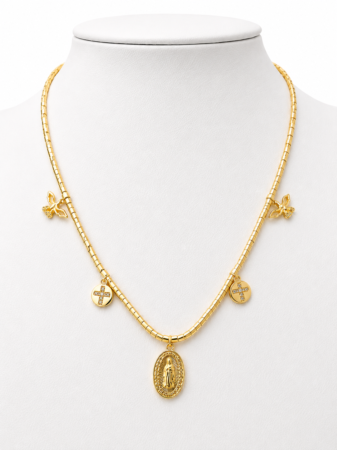 Collar Divine Essence dorado baño oro 18K Alenza