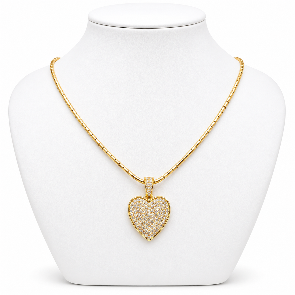 Collar Corazón Lumina dorado baño oro 18K Alenza