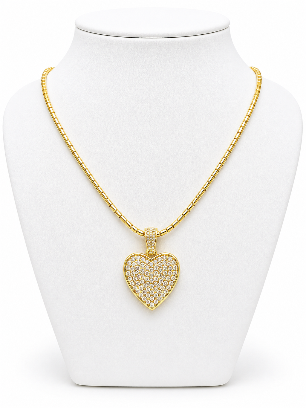 Collar Mostacilla Corazón Lumina con Baño de Oro 18K