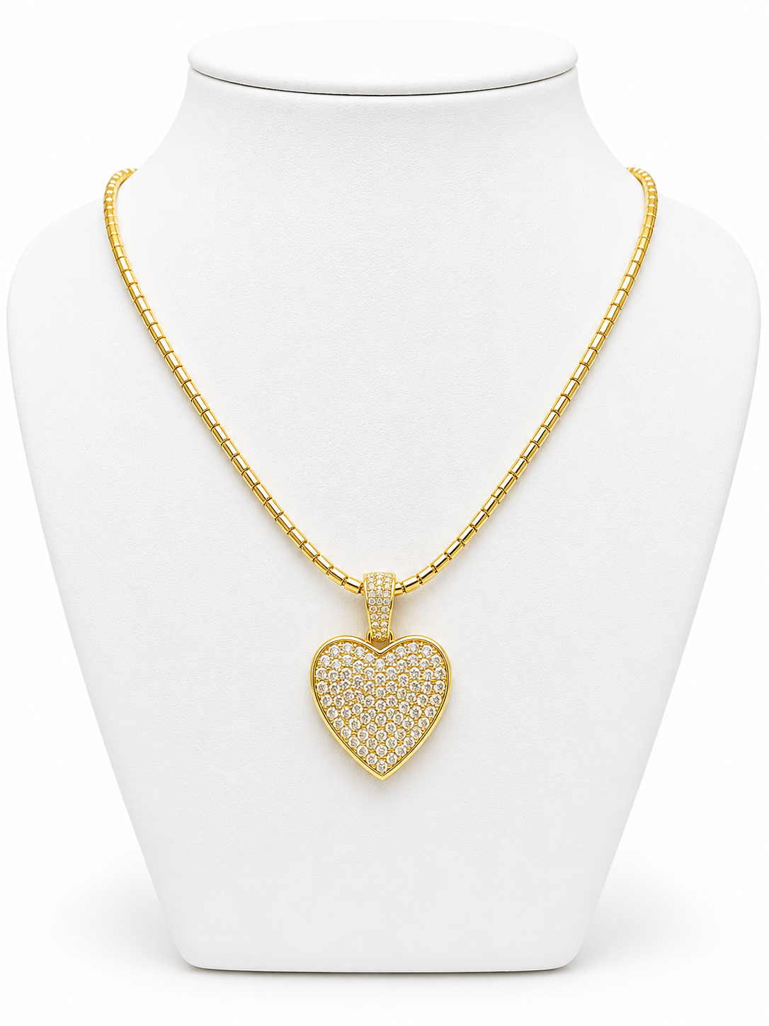 Collar Mostacilla Corazón Lumina con Baño de Oro 18K