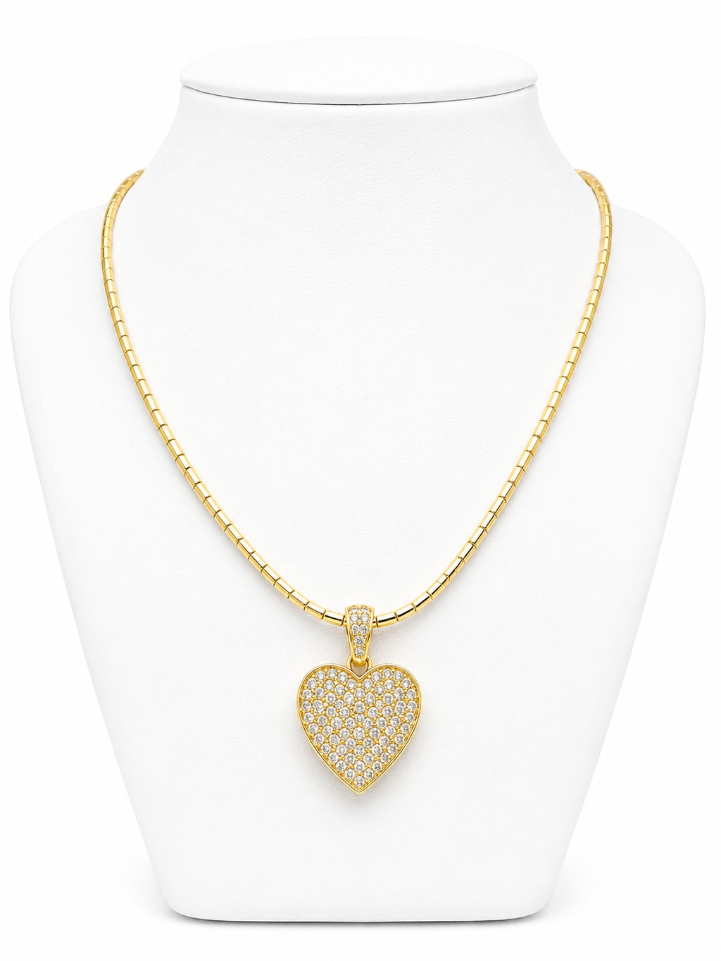 Collar Mostacilla Corazón Lumina con Baño de Oro 18K