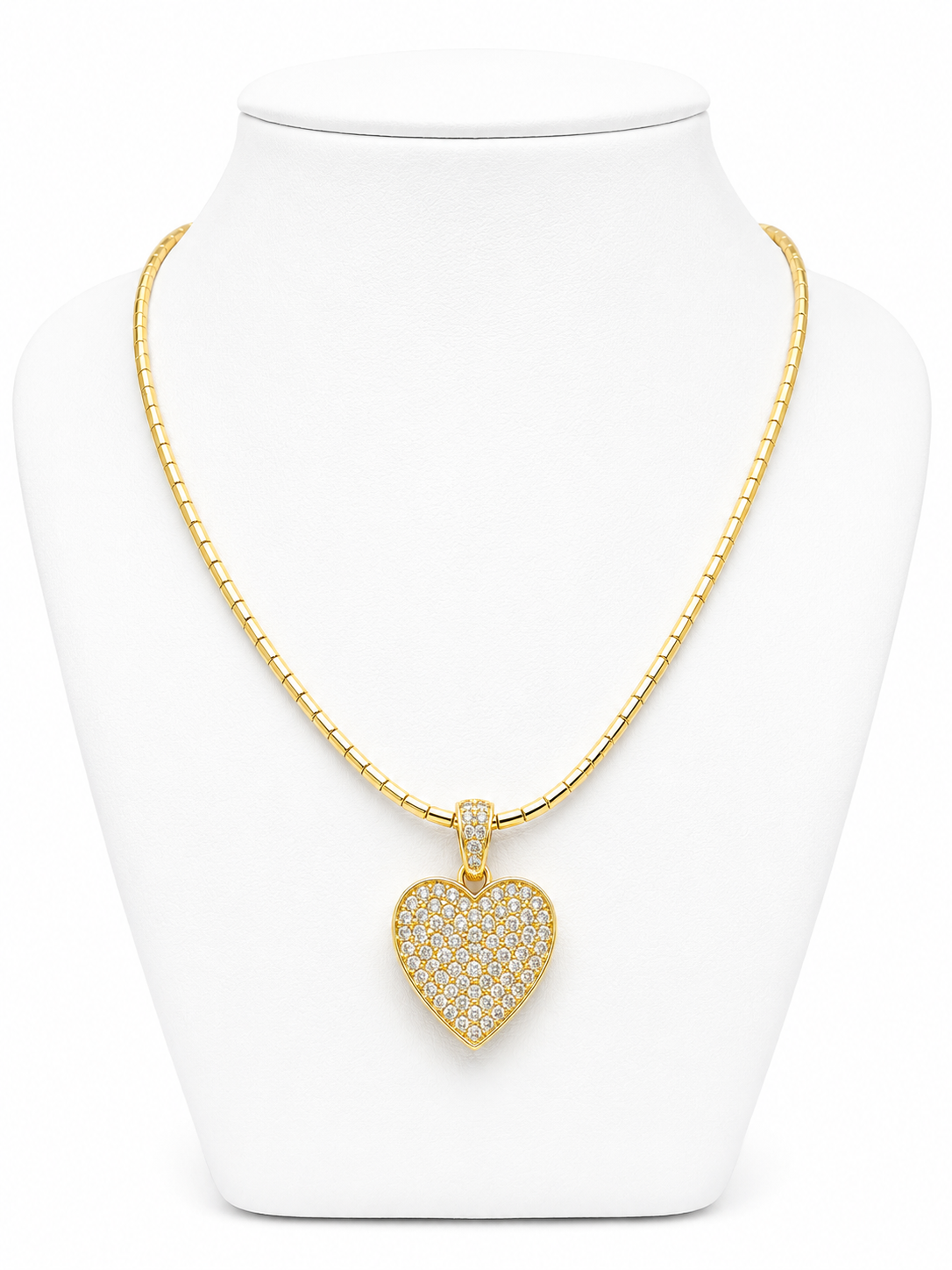 Collar Mostacilla Corazón Lumina con Baño de Oro 18K
