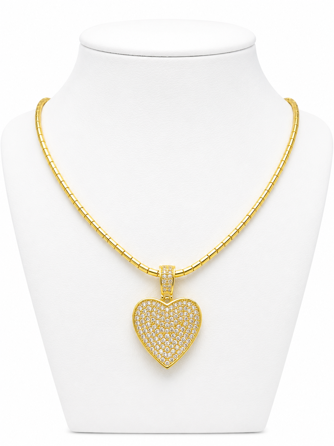 Collar Mostacilla Corazón Lumina con Baño de Oro 18K