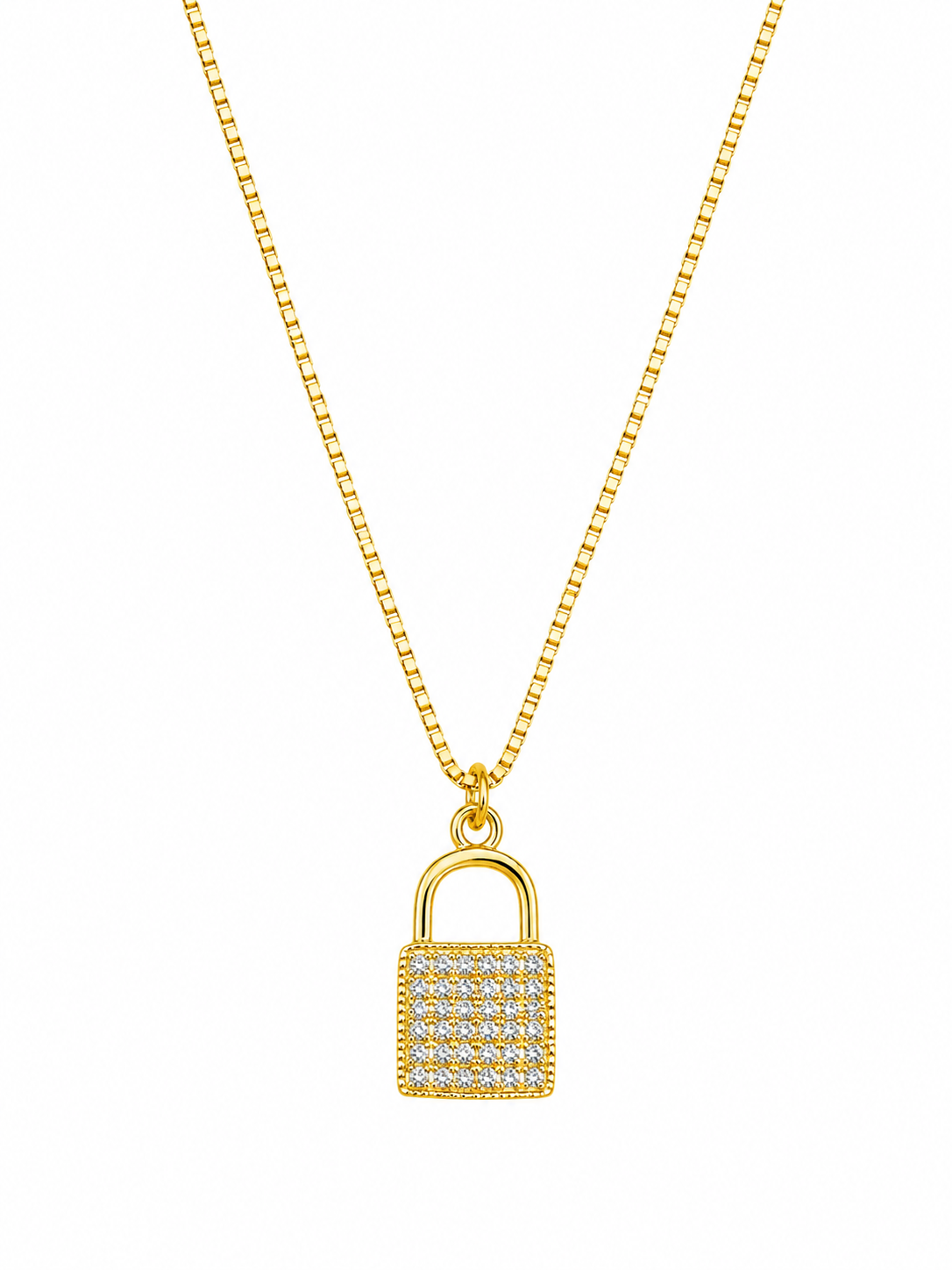 Collar Dorado CL221900545 con Baño de Oro 18K sobre fondo blanco