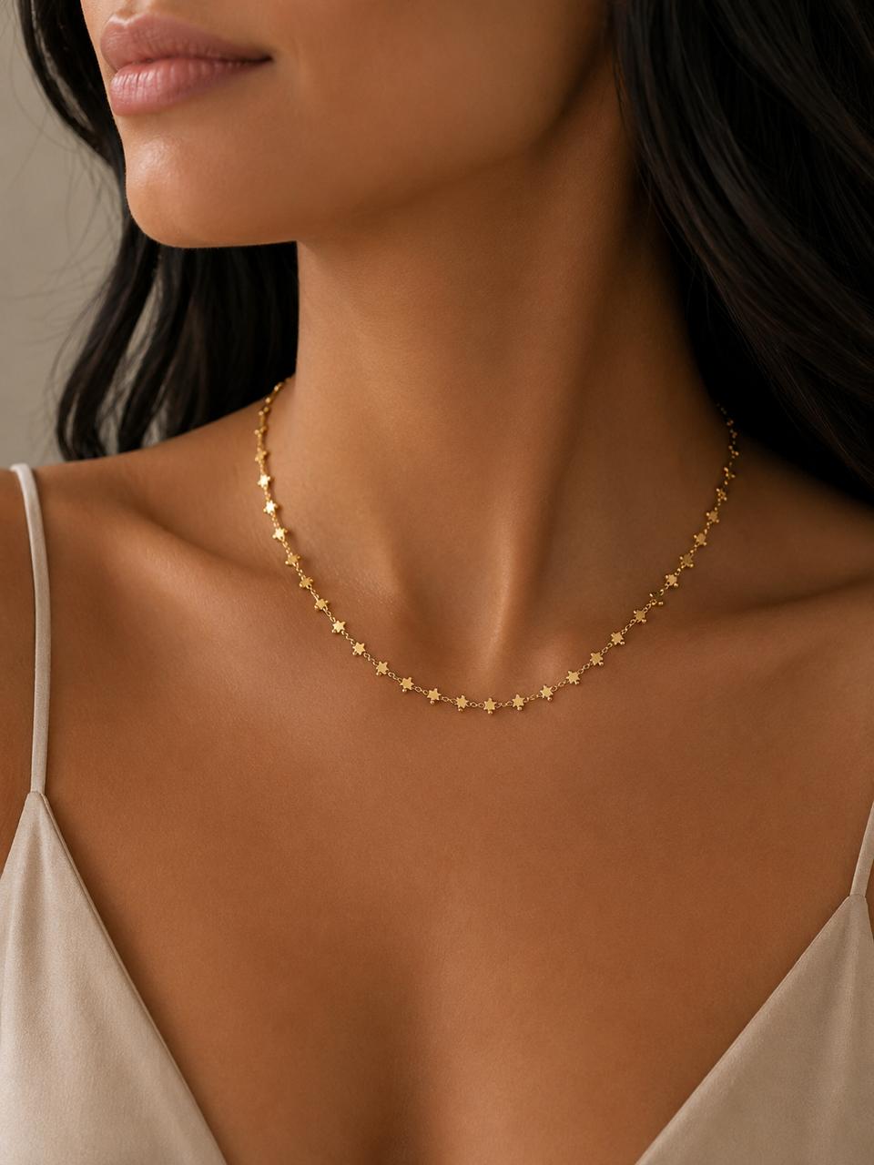 Collar Stars con Baño de Oro 18K