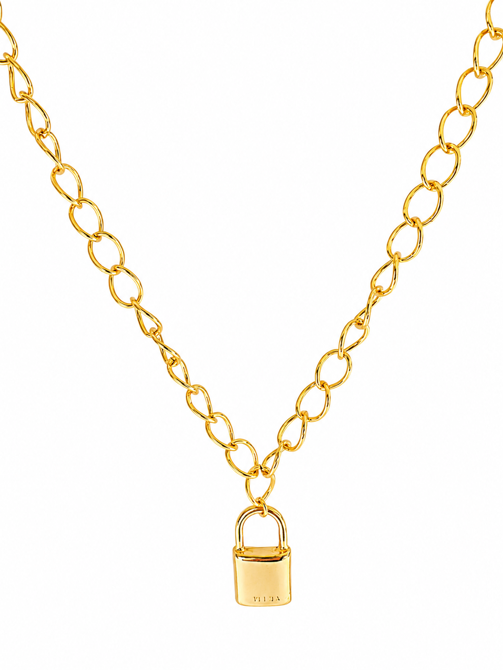 Collar Padlock con Baño de Oro 18K