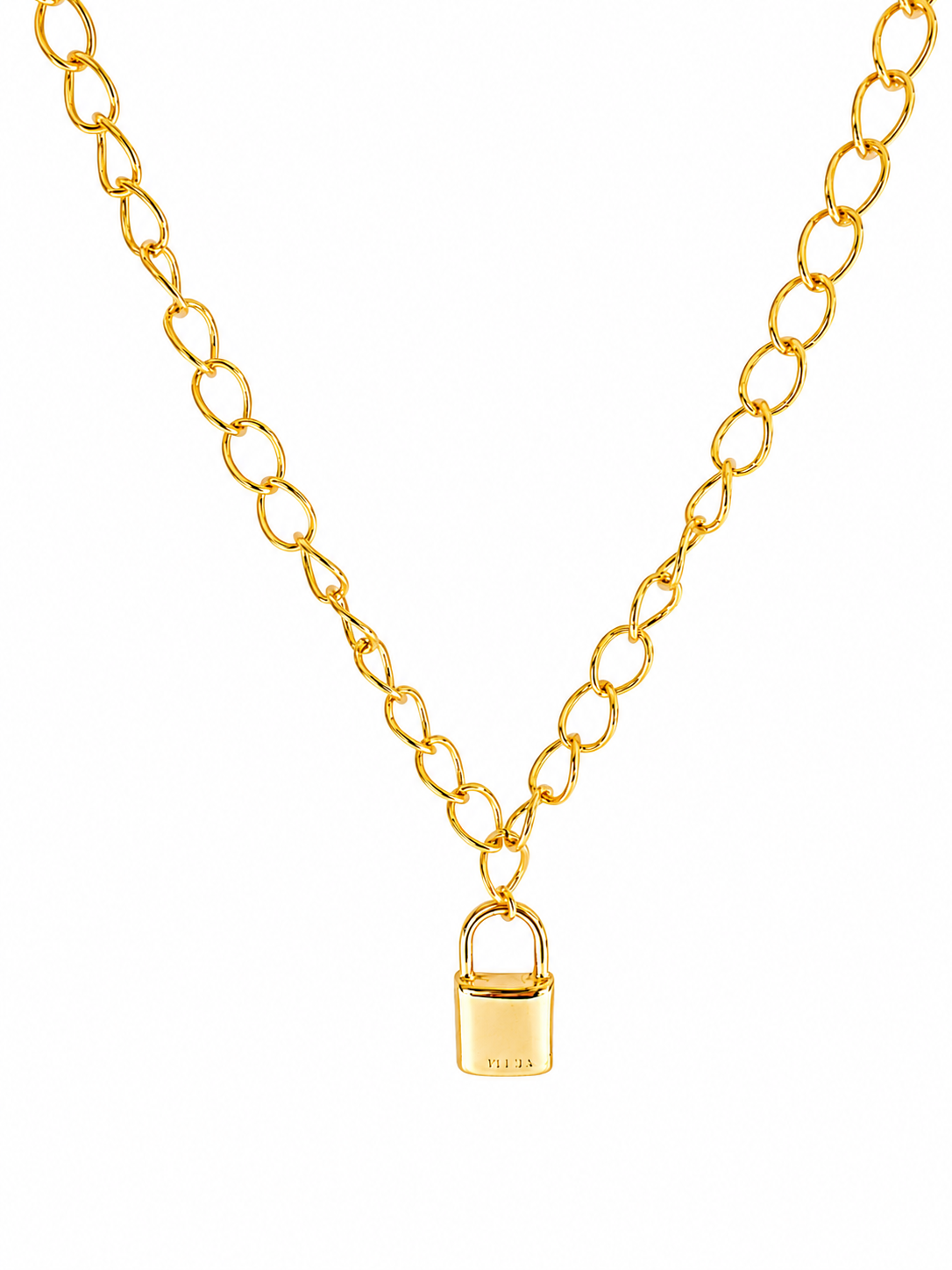 Collar Padlock con Baño de Oro 18K