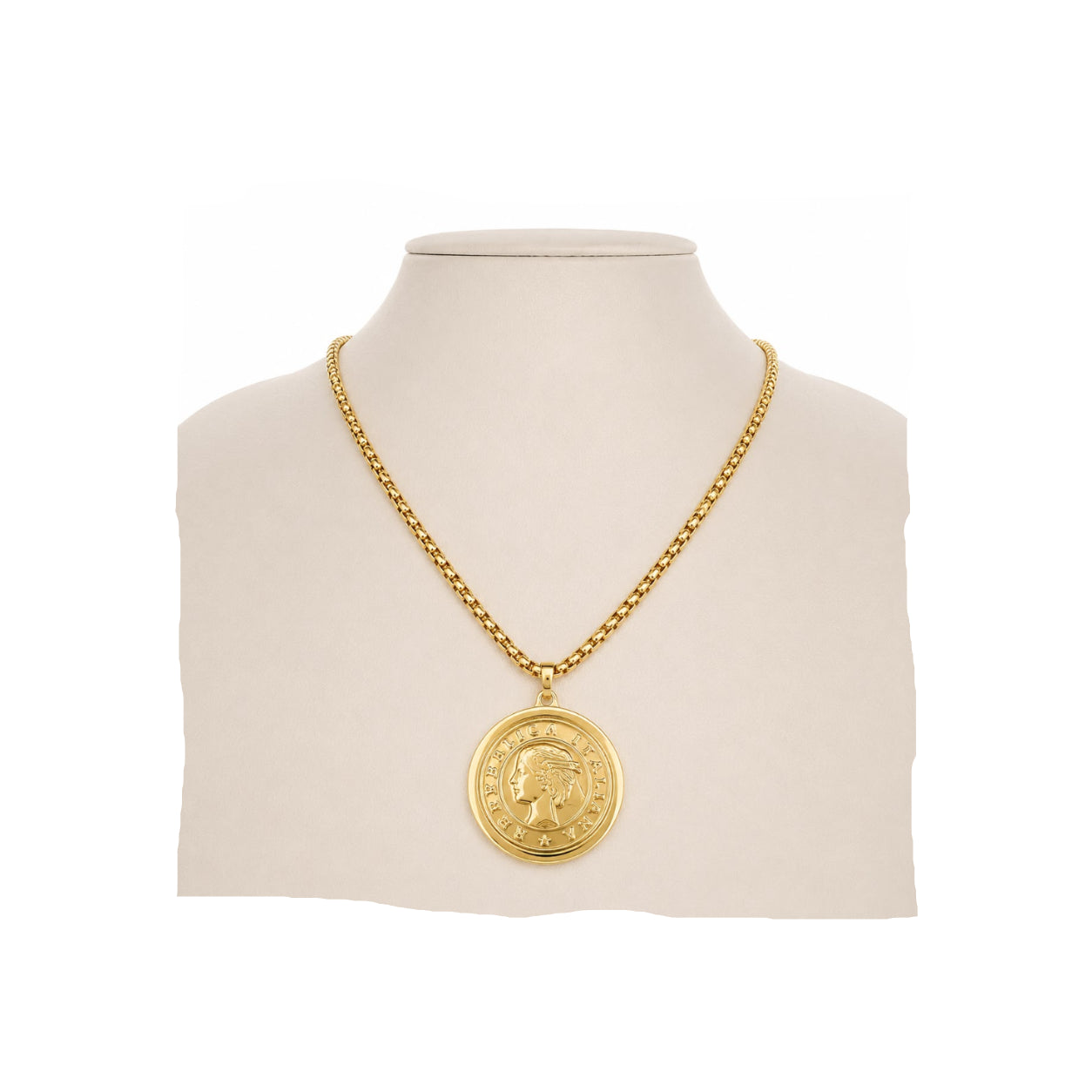 Collar Moneda Italiana Vintage Dorado