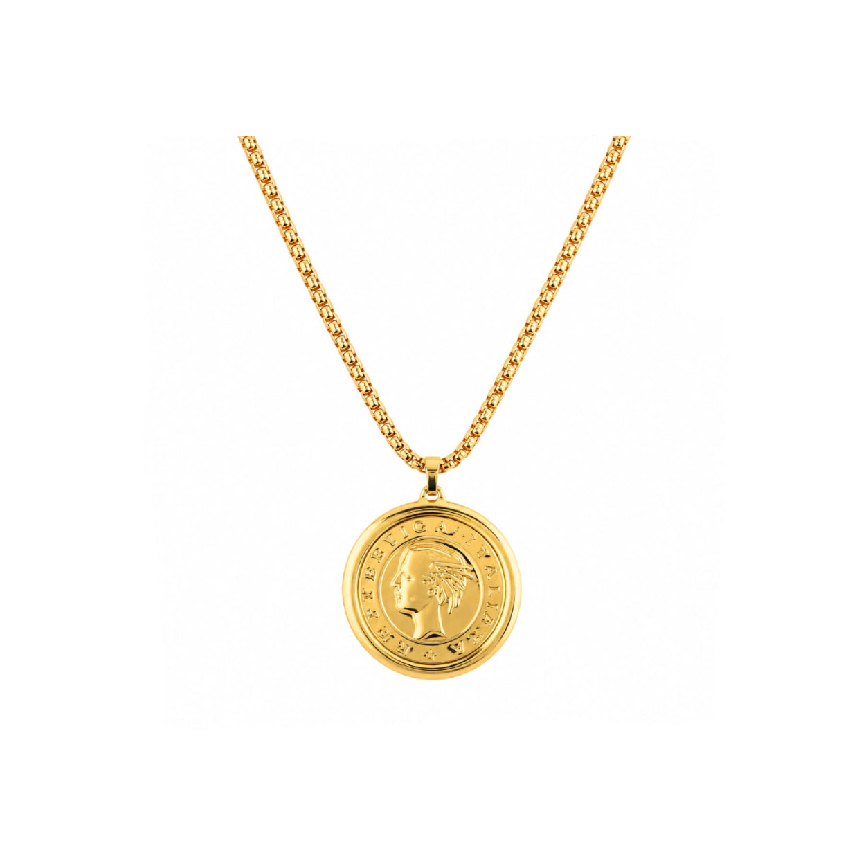 Collar Moneda Italiana Vintage Dorado