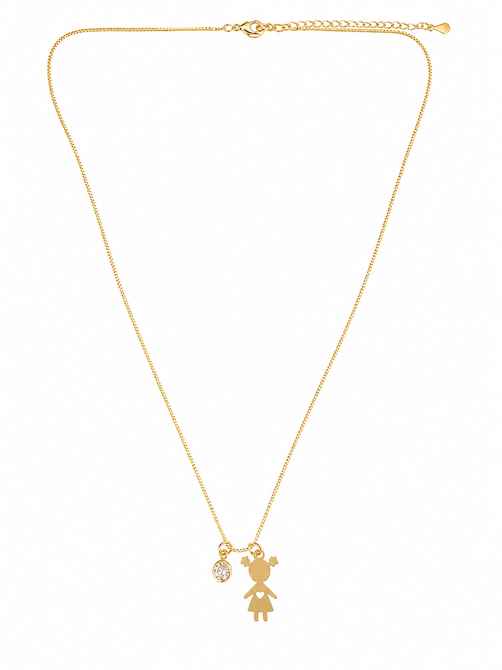 Collar Menina Cristal con Baño de Oro 18K