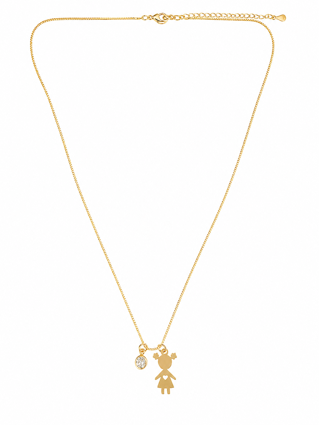 Collar Menina Cristal con Baño de Oro 18K
