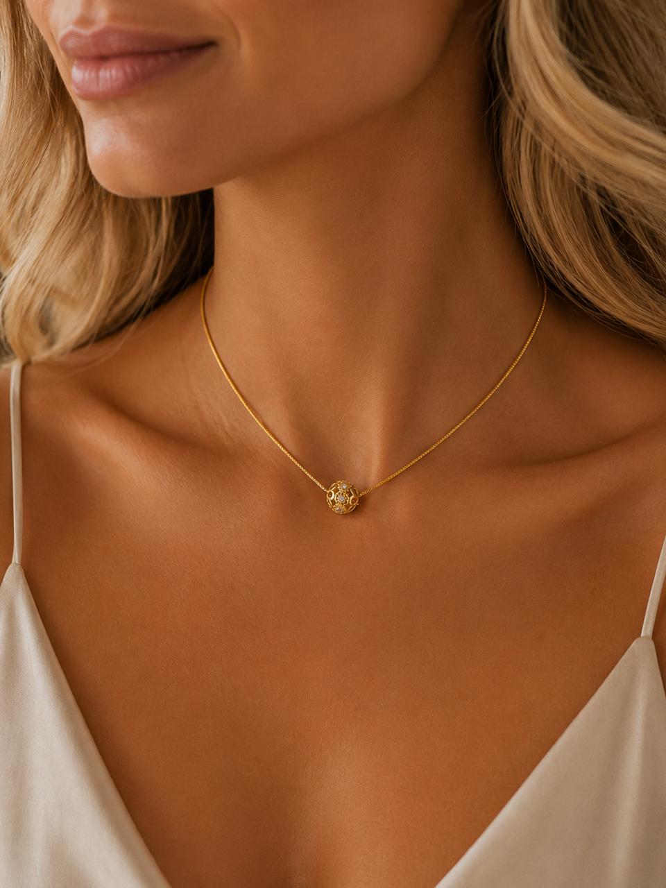 Collar Bolina con Baño de Oro 18K