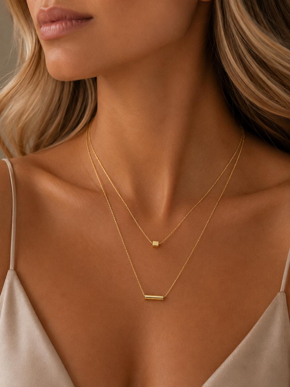 Collar Estela con Baño de Oro 18K